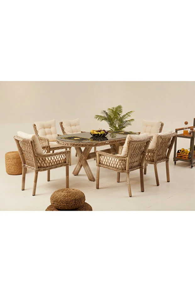 Polo Rattan Bahçe Masa Takımı (6 KİŞİLİK)